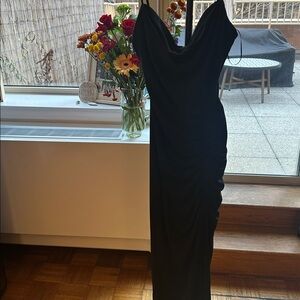 Zara Black Dress with Ruched Design